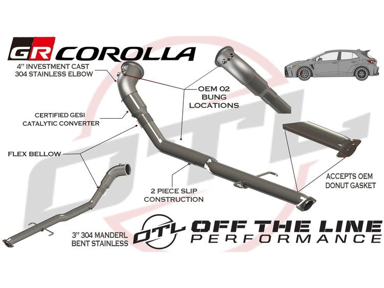 OTL GR Corolla 3 inch Catted Downpipe