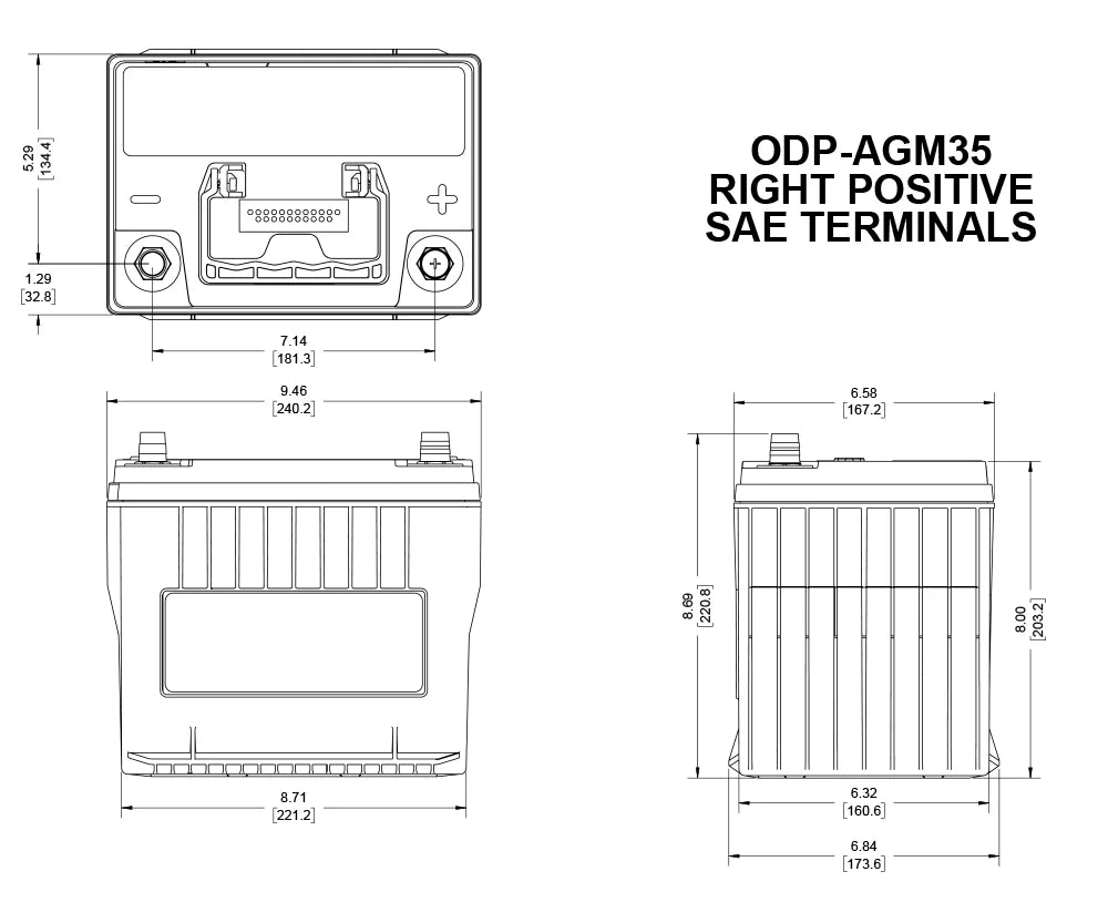 Odyssey ODP AGM35 spec sheet