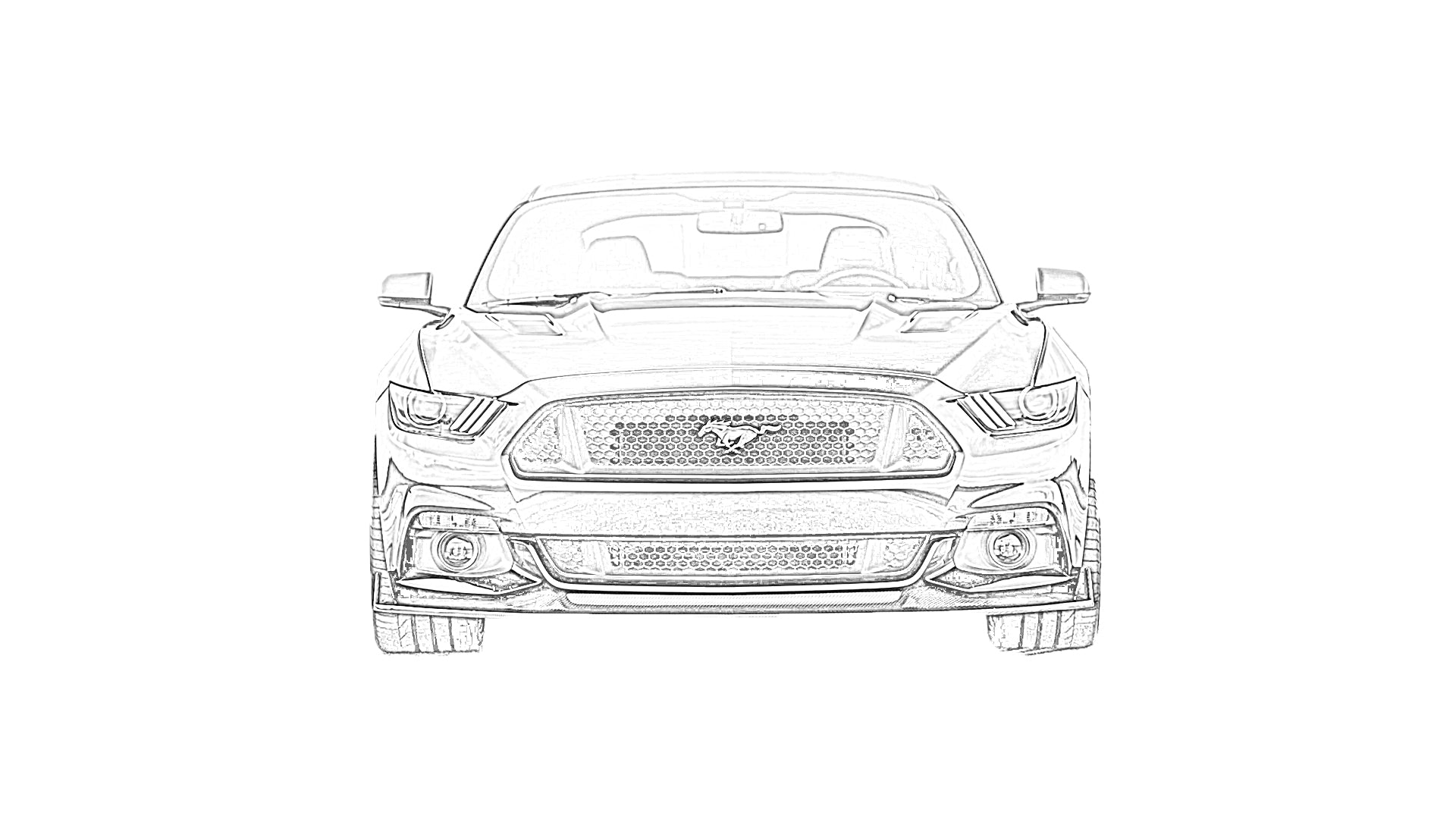 Ford Mustang black and white image