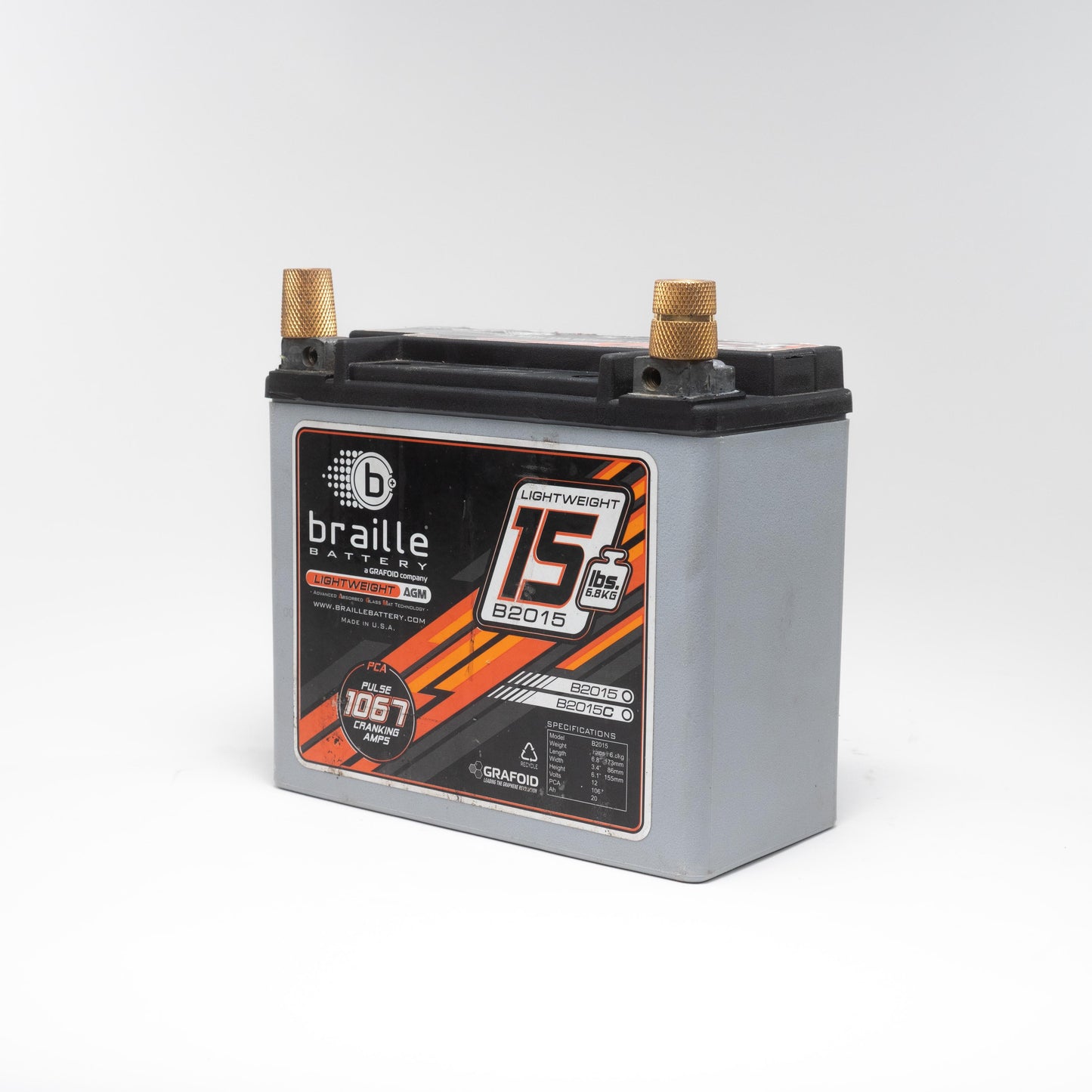 Braille B2015 Battery With Terminals