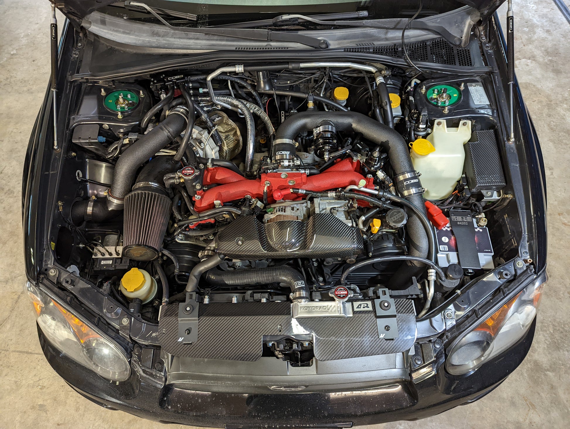 Top down view of installed MeLe aluminum battery mount