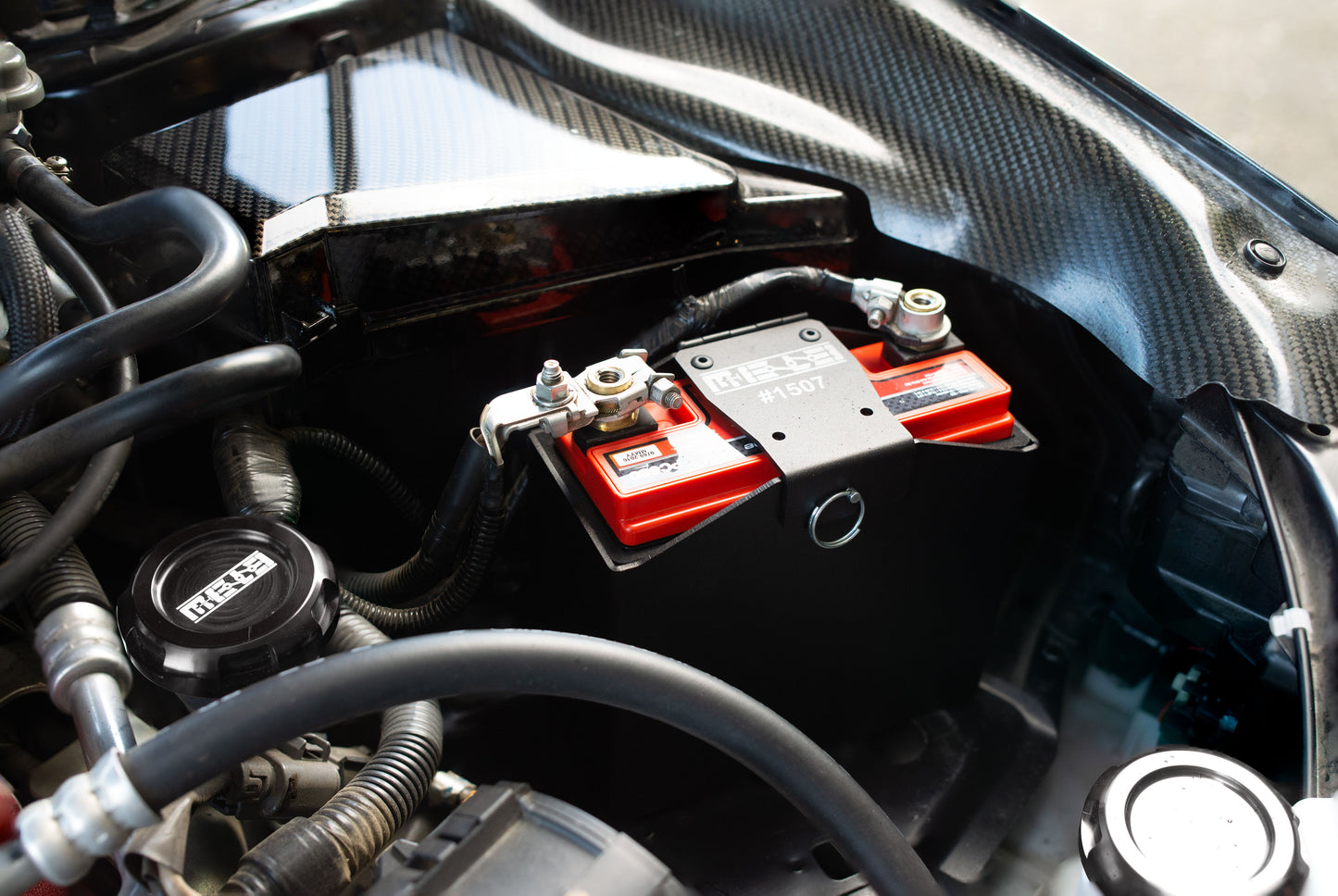 MeLe Subaru Oil Cap Red Installed Mele Design Firm