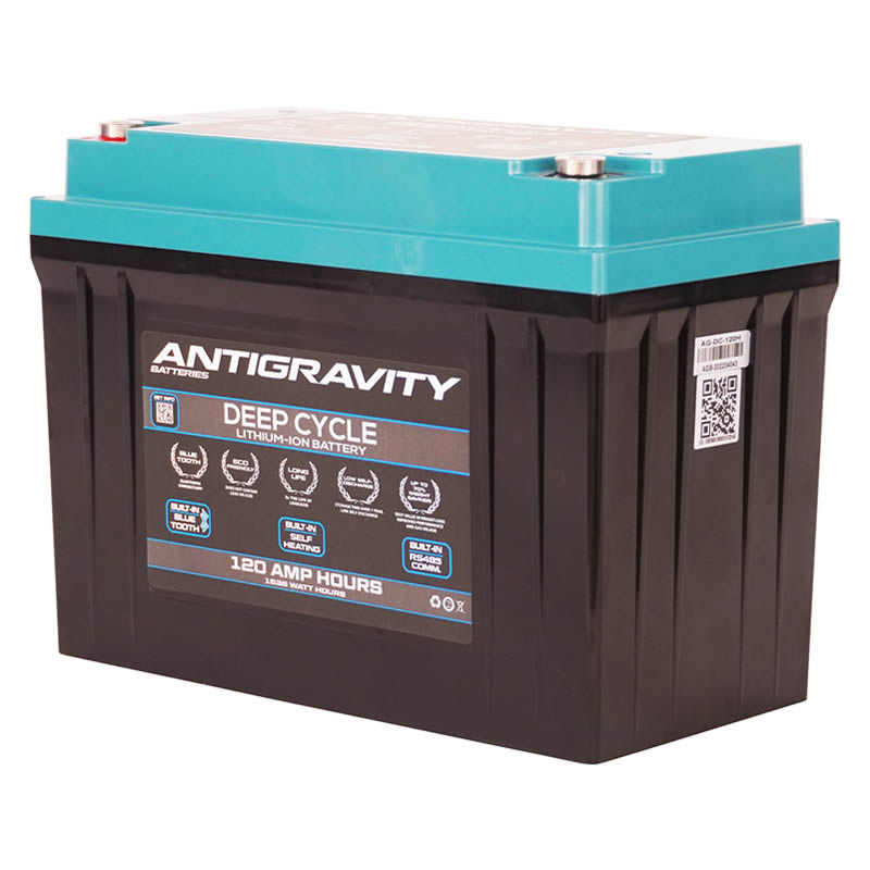 alternate profile view Antigravity 120 AH deep cycle battery
