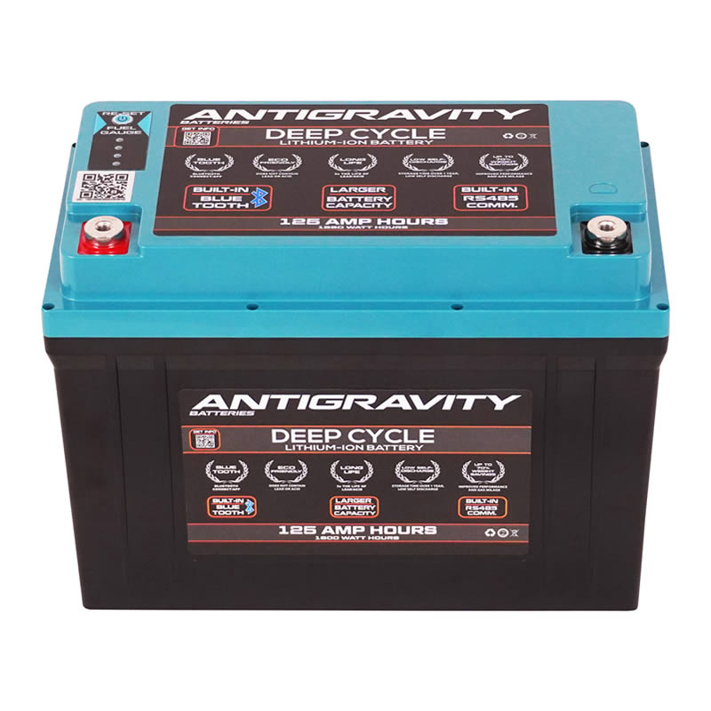 top and side view Antigravity 125H deep cycle battery