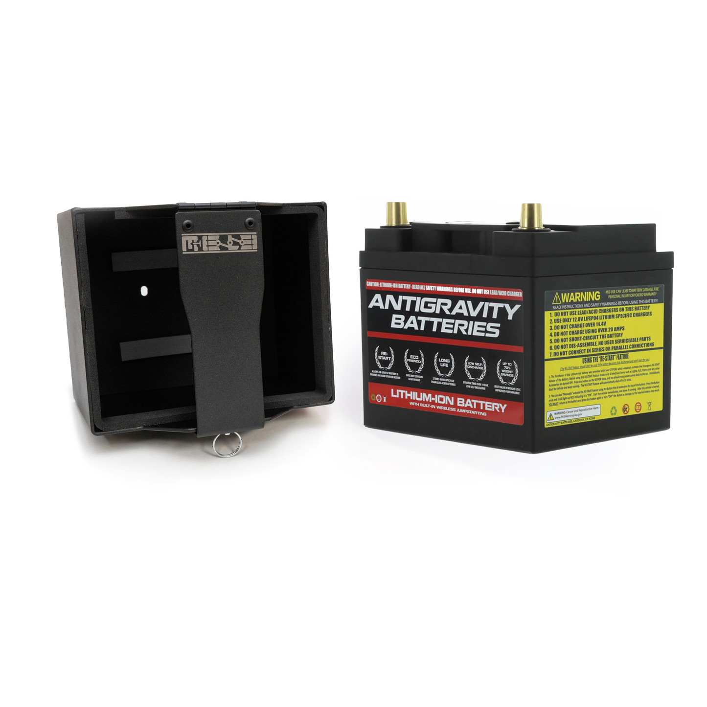 MeLe Group 26 battery mount with Antigravity Group 26 lithium ion battery