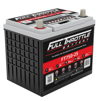 side profile Full Throttle FT750-25 AGM battery 
