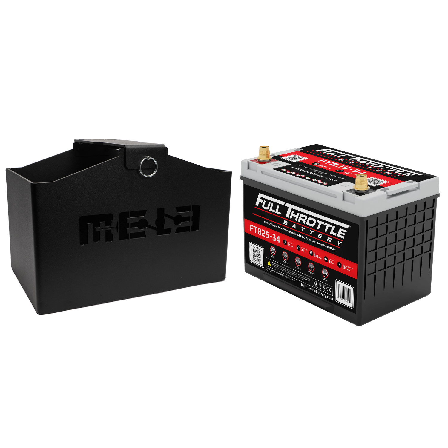 MeLe Design Firm Group 34 battery mount with Full Throttle FT 825 - 34 AGM battery
