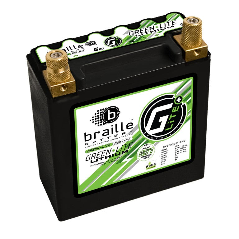 Braille G20 Lithium Green-Lite Motorsports 12V Battery