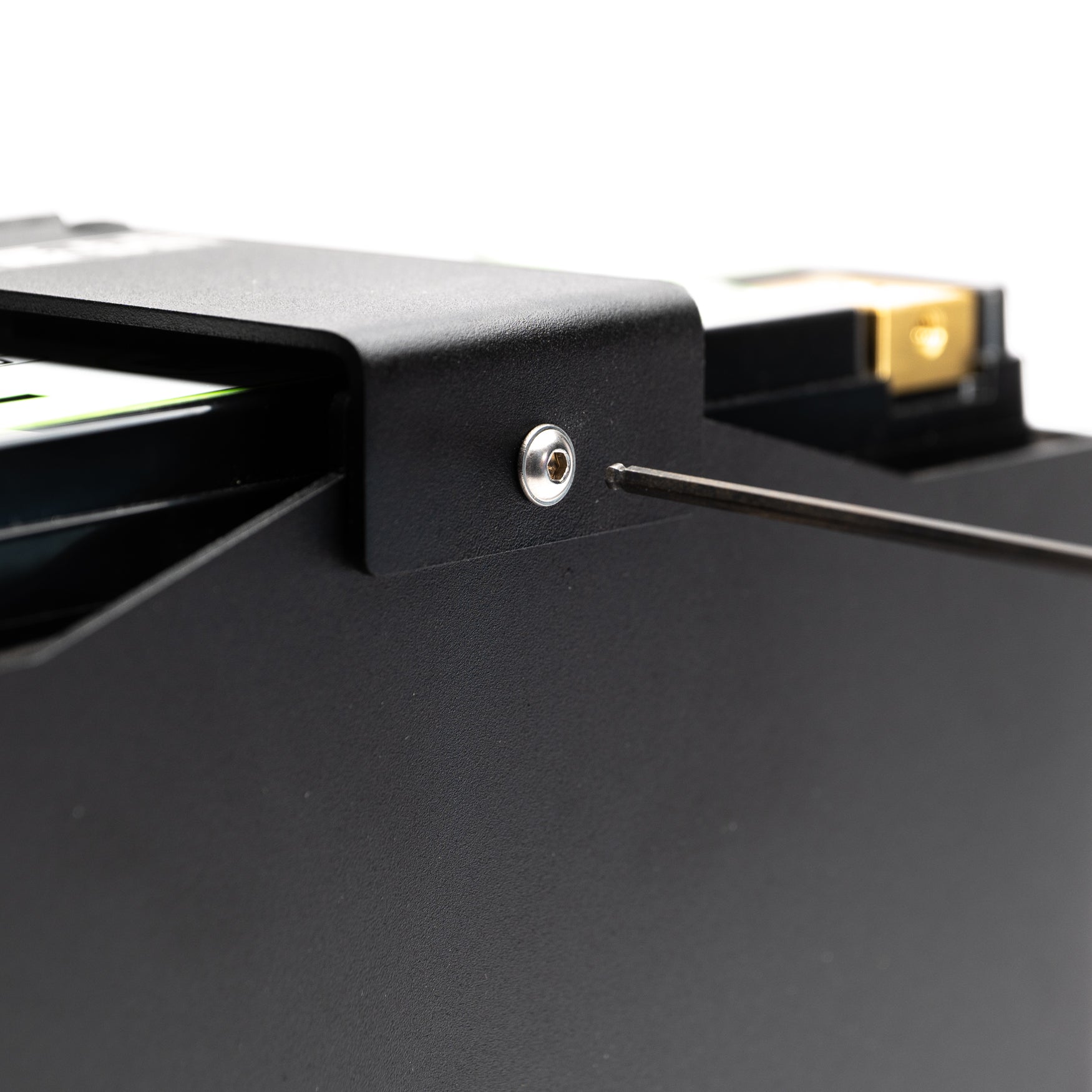 close up of MeLe Design Firm locking nut + bolt