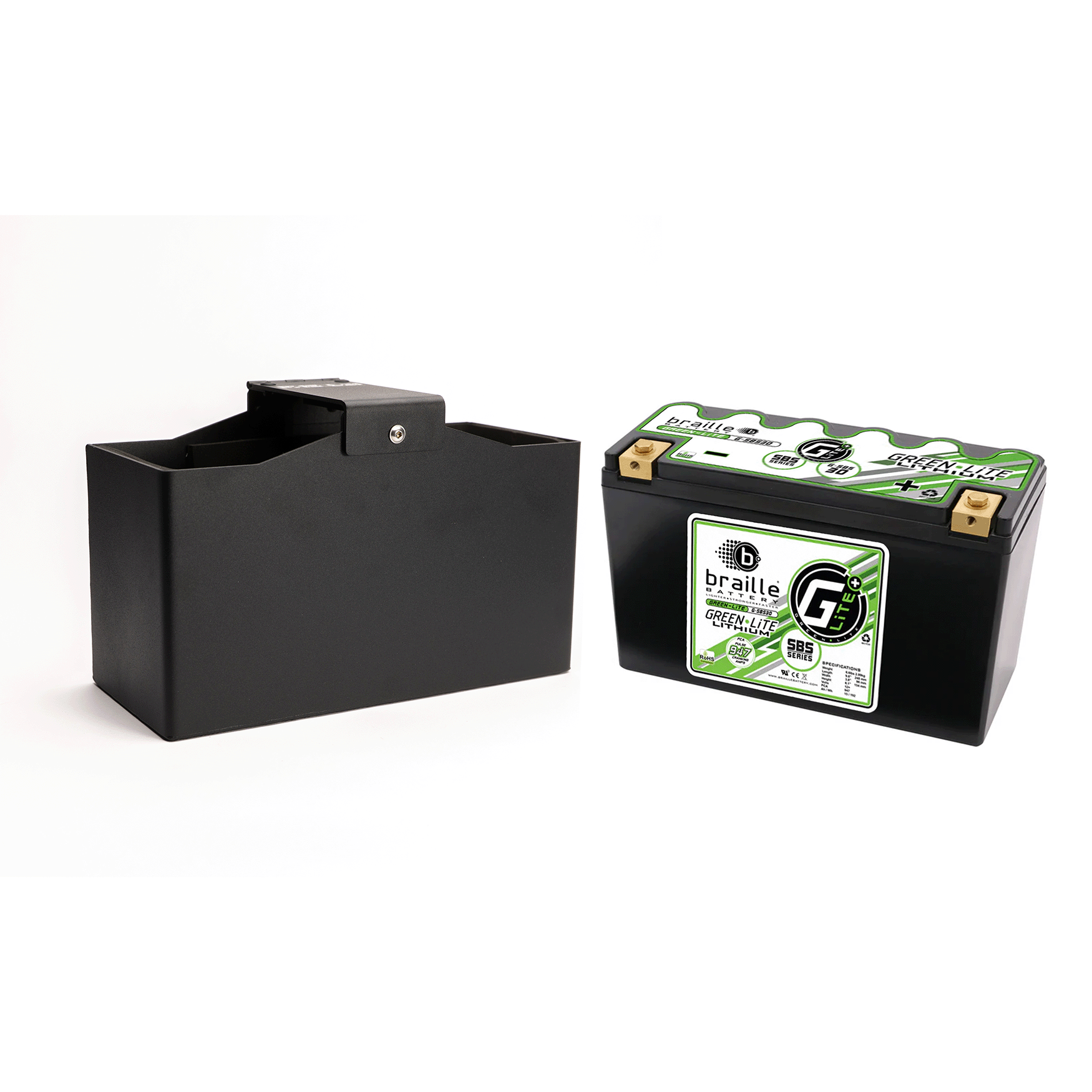 MeLe Design Firm SB30 battery mount with Braille SB30 lithium battery