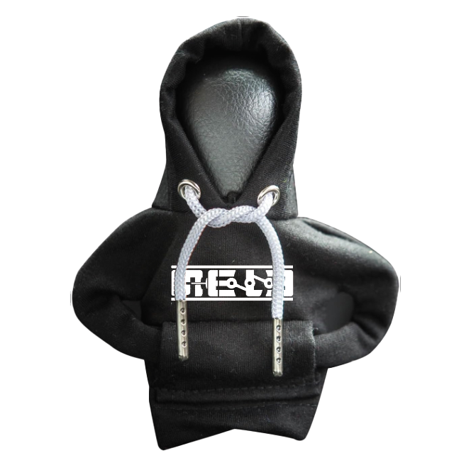 black cotton shift knob hoodie 