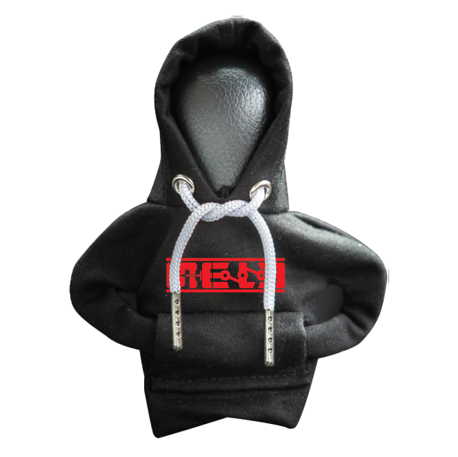 black cotton shift knob hoodie 