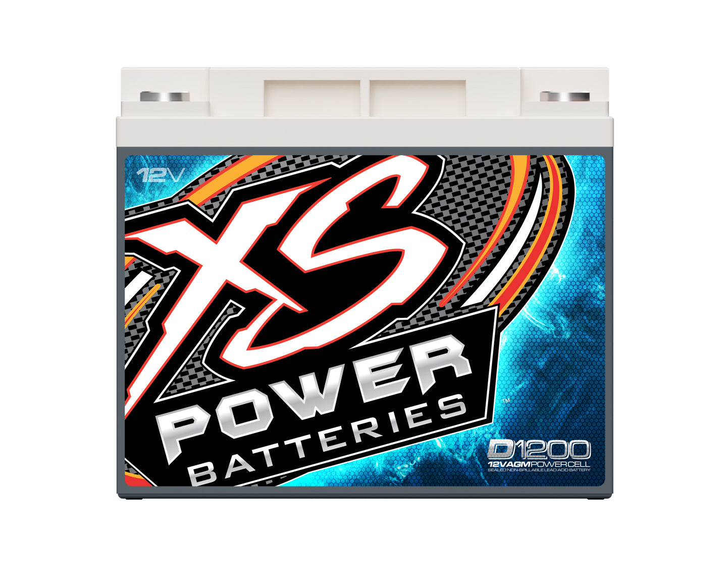 XS Power D1200 Battery With Terminals Front Mele Design Firm