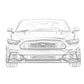 Ford Mustang black and white image