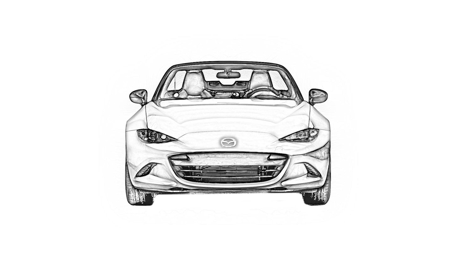 Mazda MX-5 Miata black / white image