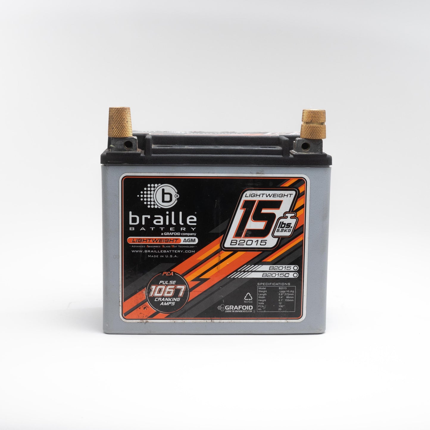 Braille B2015 Battery With Terminals