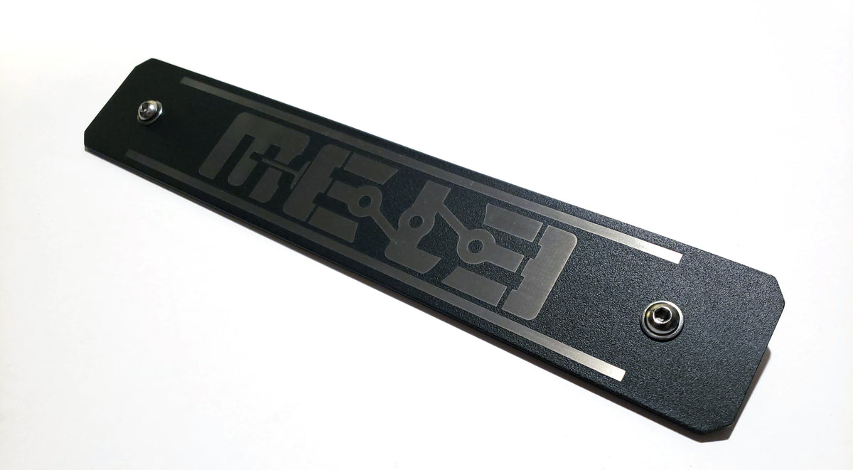 StreetRays Aluminum Black License Plate Delete – 'MOVE OVER' Logo, Full Laser Engraved, Made In USA