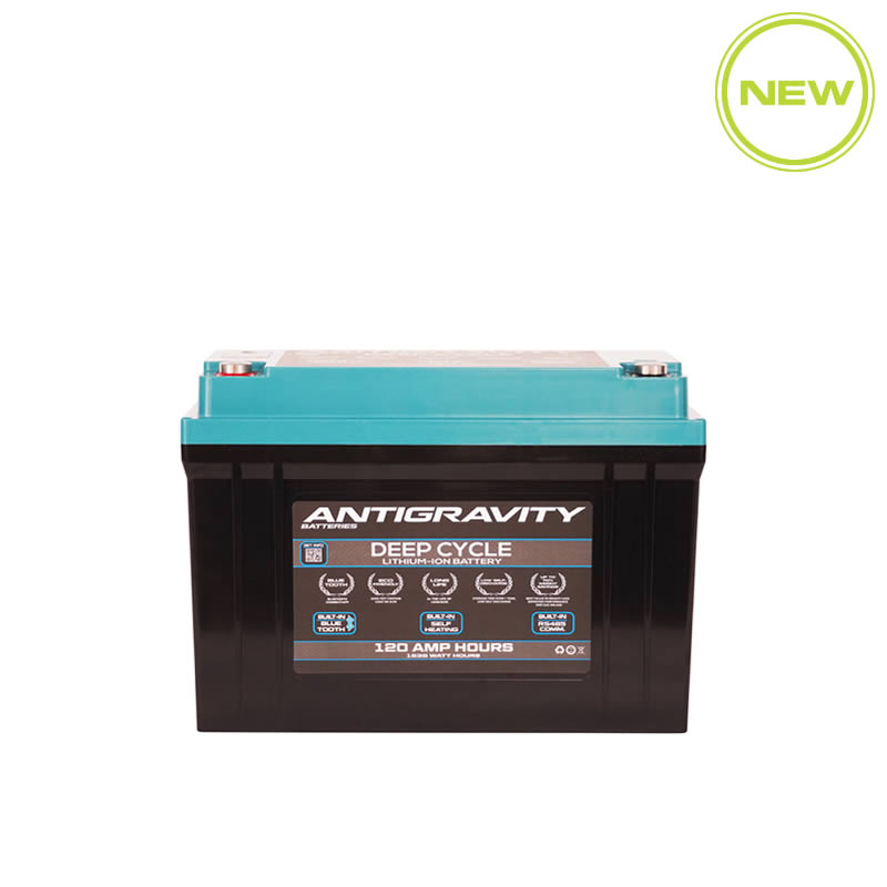 front view Antigravity deep cycle 120 AH battery