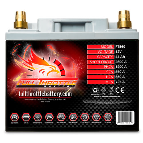 Full Throttle FT560 Battery With Terminals Mele Design Firm